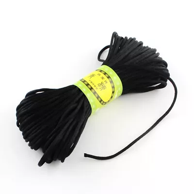 20m Black Rattail Satin Cord 2mm - Kumihimo Macrame Chinese Knot - P00901 • £2.99