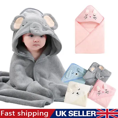 Toddler Baby Hooded Cartoon Towels Newborn Kids Bathrobe Soft Bath/Beach Towel • £6.28