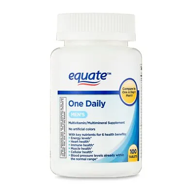 Equate One Daily Men'S Multivitamin/Multimineral Supplement Tablets 100 Count • $8.80