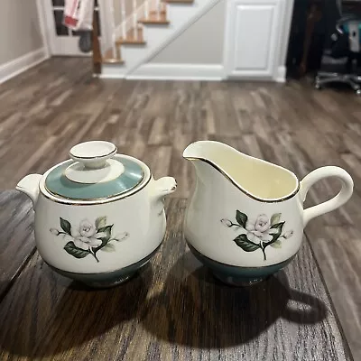 VINTAGE Homer Laughlin Cavalier Rose Sugar And Creamer Set • $15