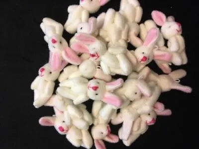 MINIATURE BUNNY RABBIT 4.5cm TALL TINY SMALL JOINTED WHITE RABBITS • £5.99