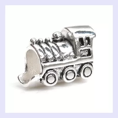 925 Sterling Silver Travel Train Engine Holilday Bead F/ European Charm Bracelet • $16.98