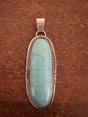 Navajo Pendant Pendant Large Turquoise Nice & Stunning Native American Zuni #F • £57.90