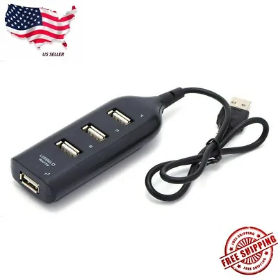 Black USB 2.0 Hi-Speed 4-Port Splitter Hub For PC Notebook • $3.74