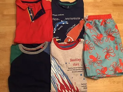 Lot Of 5 Mini Boden Boys T-Shirt Tops 9-10 Swim Trunks Sea Creatures Stars • $67