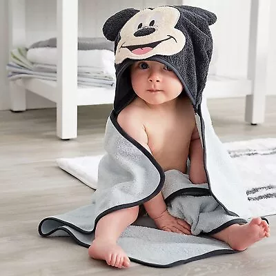 NWT Disney Baby Boy Mickey Mouse Hooded Towel Blue NIP Bath Or Beach Towel • $17.99