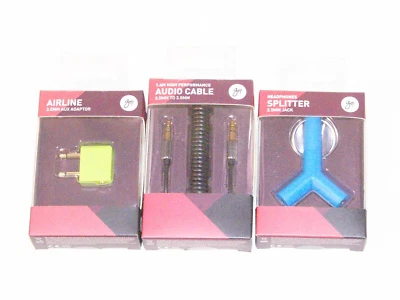 £4.99 • Buy Goji 3.5mm Headphones Splitter + FREE 3.5mm Airline Aux Adaptor & Audio Cable