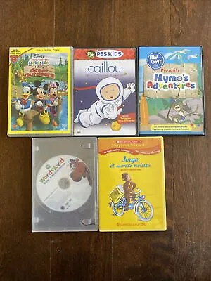 $14.50 • Buy Kids Movies DVD Lot Disney Mickeys Great Outdoors Word World Curious George 5DVD