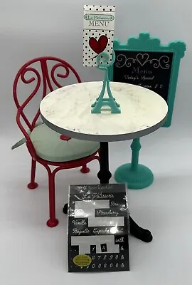 American Girl Doll Grace’s Bistro Set 2015 Retired Chair Faux Marble Table Menu • $55