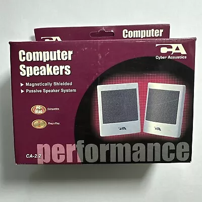 Cyber Acoustics CA-2.2 Computer Speakers Pair Magnetically Shielded PC Comp • $17.99