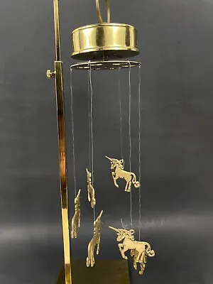 Vintage Brass Musical Unicorn Mobile Wind Chime 18” • $44.95