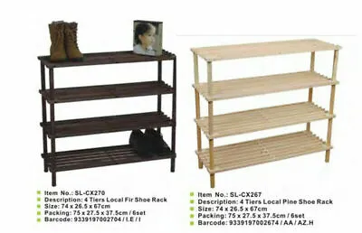 $26.99 • Buy 2 - 3 - 4 Tier Wooden Shoe Rack Shoe Cabinet Storage Keep Shoes In Managed Way