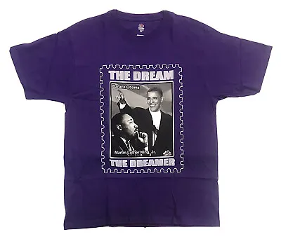 Obama Martin Luther King Jr. MLK The Dream The Dreamer T Shirt Size Large Purple • $12.85