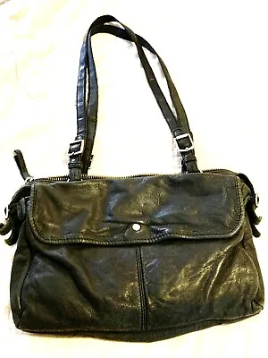 J Crew Aged Rustic Leather Satchel Black • $15