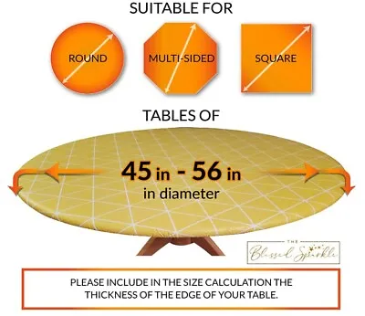 $9.99 • Buy The Blessed Sparkle Vinyl Fitted Elastic Tablecloth (40  - 44  Diameter* Yellow)
