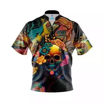 TOP Bowling Storm Floral Skullscape Custom Name Bowling Jersey Full Size S-5XL • $24.99