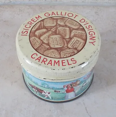 $15.94 • Buy Antique French Candy ISICREM GALLIOT ISIGNY Sweet Tin Box  France Vintage Vtg