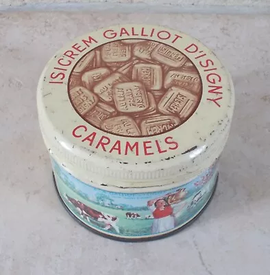 $15.94 • Buy Antique French Candy ISICREM GALLIOT ISIGNY Sweet Tin Box  France Vintage Vtg