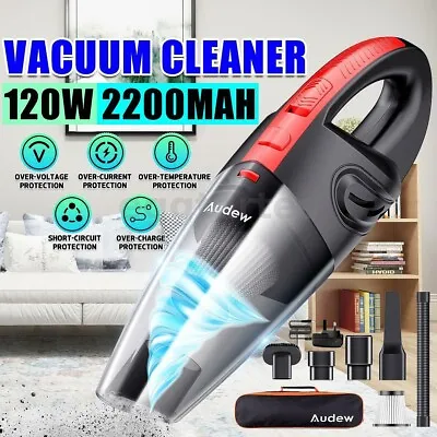 AUDEW Cordless Portable Handheld Vacuum Cleaner Wet &Dry Car Home Rechargeable • £13.09