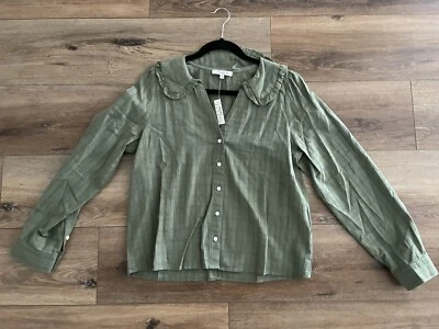 $18 • Buy NWT Madewell Women's Peter Pan Collar Gauze Lightweight Shirt Blouse Size 6