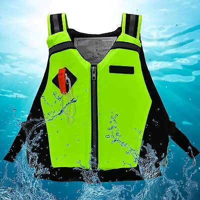 $26.56 • Buy Kayaking Swimming Adult Safety Buoyancy Jacket Life Vest Reflective Strap Wi CHU