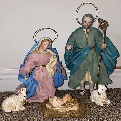 Vintage Midwest Paper Mache Holy Family Joseph Mary Jesus Figures 5 Pieces • $34.99