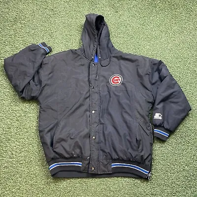 Cubs Jacket XL Vintage 90s Chicago Starter MLB Baseball Game-Day Puffer Coat • $64.98