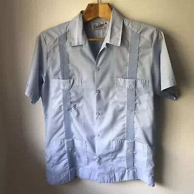 £49.99 • Buy GUAYABERAS Cabana Size 38 Pale Blue Cotton Short Sleeve Shirt