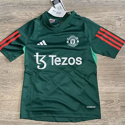 Adidas Manchester United Men’s Tiro Training Jersey Primegreen (Size 7-8 Years) • £14.99