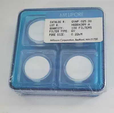 MILLIPORE  GVWP 025 00 0.22 µm  25mm Filters 100/box NOS Factory Sealed • $29.99