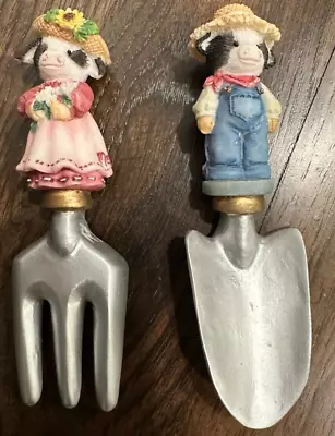 Mary's Moo Moos Trowel Mini Plant Sticks Figurines 207349 1996 Enesco • $10