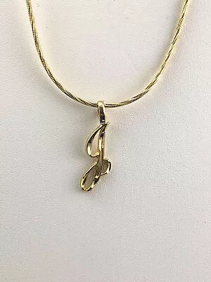     Initial Letter  J  Pendant Necklace 24k Gold Plated 18  Snake Chain  • $29.97