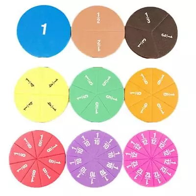 51x Circular Fractions Kids Early Educational Mathematics Game Operation Toy • £5.84