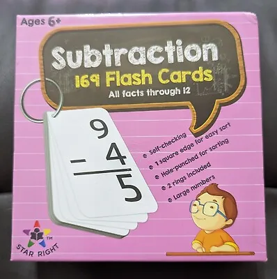 Star Right Math Flash Cards - 169 Subtraction Flash Cards • $13