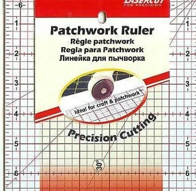 Sew Easy Quilters Fabric Patchwork Ruler Square Template Quilt Ruler 6.5  X 6.5  • £11.65