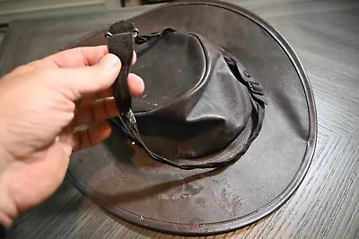Vintage Distressed Coastline Hat Co. Brown Australian Leather - XL Needs TLC • $19.14