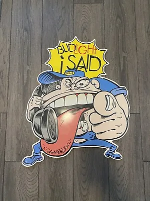 Vintage 1996 Jerky Boys Rizzo “Bud Light I Said” Hanging Tin Sign 29.5”x24” • $129.99