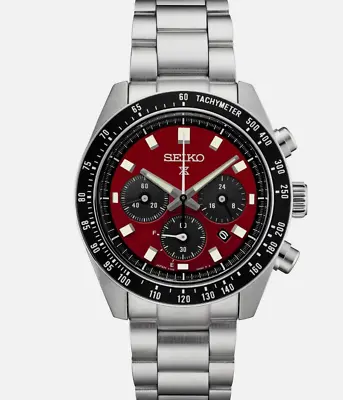 Seiko SSC927 SpeedTimer Watch Red Dial Solar Chronograph 100 Meter Special • $467