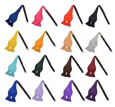 New Fashion Adjustable Mens Solid Plain Formal Self  Bow Tie 16 Colors • $8.99