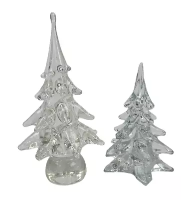 2 Vintage Crystal Glass Christmas Trees • $59.99
