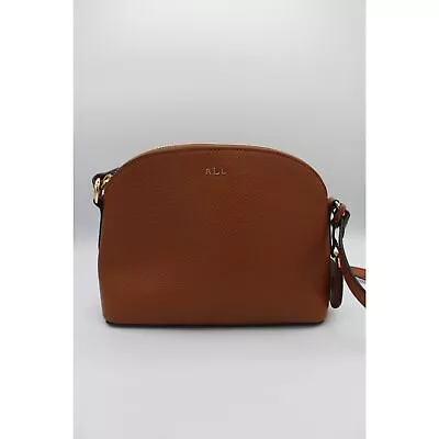 Polo Ralph Lauren Brown Tan Pebbled Leather Crossbody Shoulder Bag Small • $50