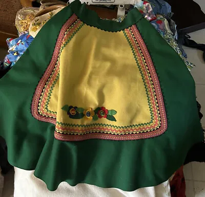 Vintage Circle Skirt Bohemian Peasant I Magnin Skirt 1940s 1950s Embellished Pom • $275