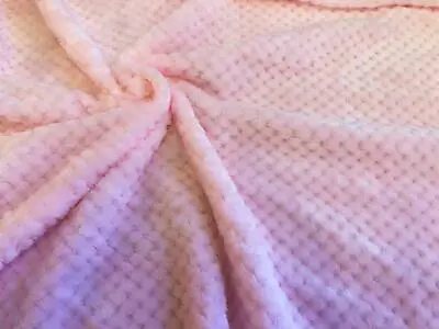 Luxury Soft Cuddle Fleece HONEYCOMB WAFFLE Fabric Material - PINK • £1.99