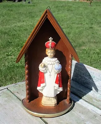 $36 • Buy Porcelain Infant Of Prague Santo Nino Statue Jesus Wooden Chapel 8.46 