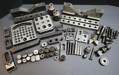 $494.08 • Buy QU-CO Modular Fixturing Set 5  X 5  Plate 8  V Block TECO Machinist Clamp Set Up