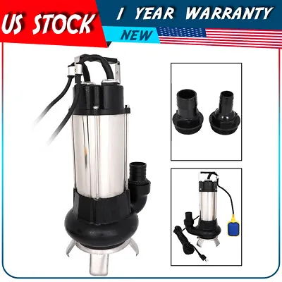 ✔New 6340GPH Sump Pump 1.5HP Industrial Sewage Pump Submersible Water Pump • $139.99