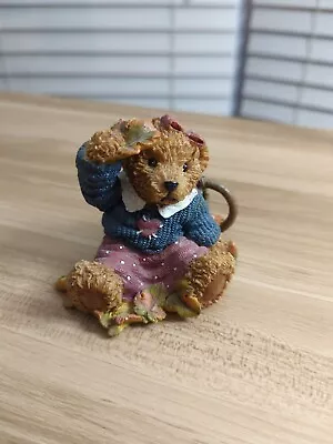 KK Home Interior  THANK YOU BEAR  Figurine Signed KK In A Heart Fall Autumn • $13