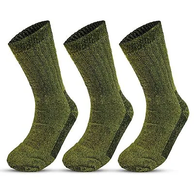 6 12 Pairs Mens Merino Wool Blend Military Boot Socks TOG 2.8 UK Size 6-11 • £11.79
