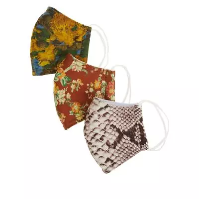 Patricia Nash 3-pack Reusable 4-Layer Printed Face Covering Masks Set One Size  • $5