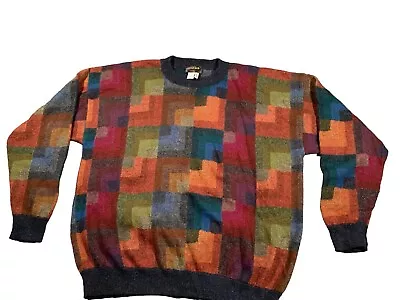 Invisible World 100% Alpaca Hand Knit In Peru Sweater Mens Size XXL Multicolor • $51